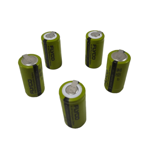 باتری 1.2V 600mAh 2/3AA FLYCO | سرتخت پلیت دار | قابل شارژ | دو سوم AA — تصویر ۲