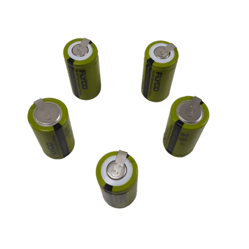 باتری 1.2V 600mAh 2/3AA FLYCO | سرتخت پلیت دار | قابل شارژ | دو سوم AA — تصویر ۳