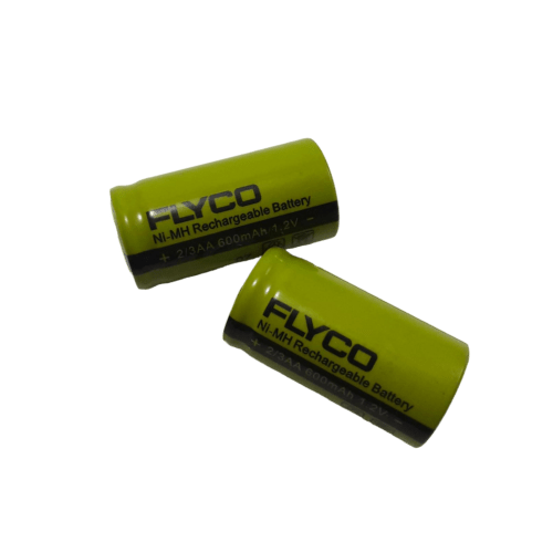 باتری 1.2V 600mAh 2/3AA FLYCO | سرتخت پلیت دار | قابل شارژ | دو سوم AA — تصویر ۴