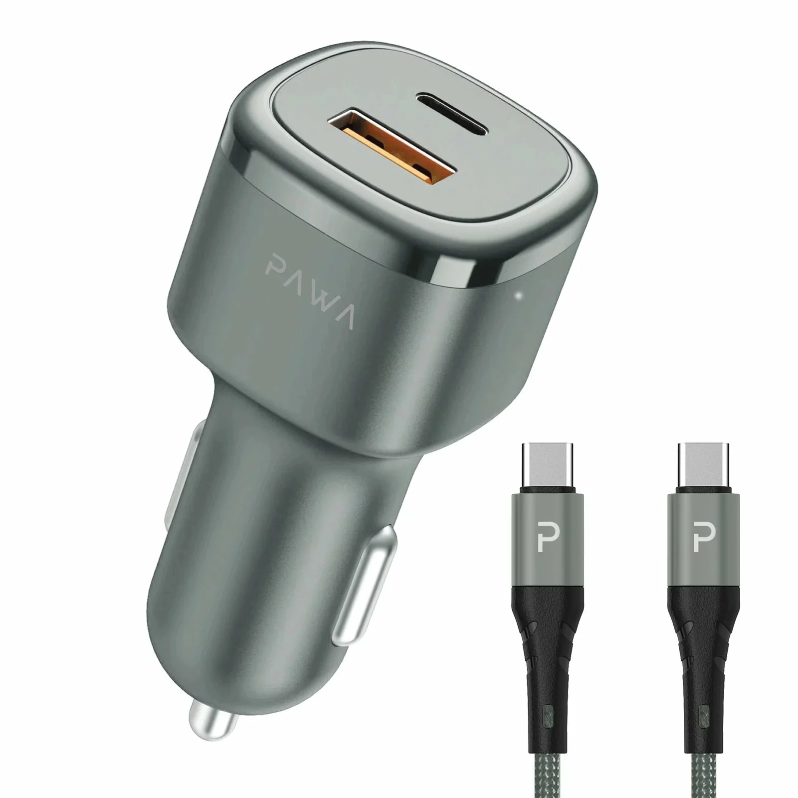 شارژر فندکی 50 وات پاوا مدل Solid Car Charger به همراه کابل USB-C — تصویر ۲