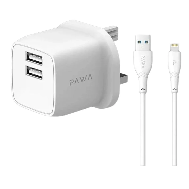 شارژر دیواری 12 وات پاوا مدل Pocket Mini Travel Charger به همراه کابل USB به لایتنینگ — تصویر ۲