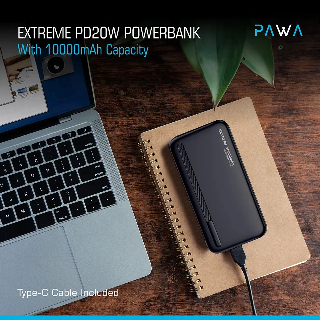 پاوربانک پاوا مدل Extreme PD20W ظرفیت 10000 میلی آمپر ساعت — تصویر ۳