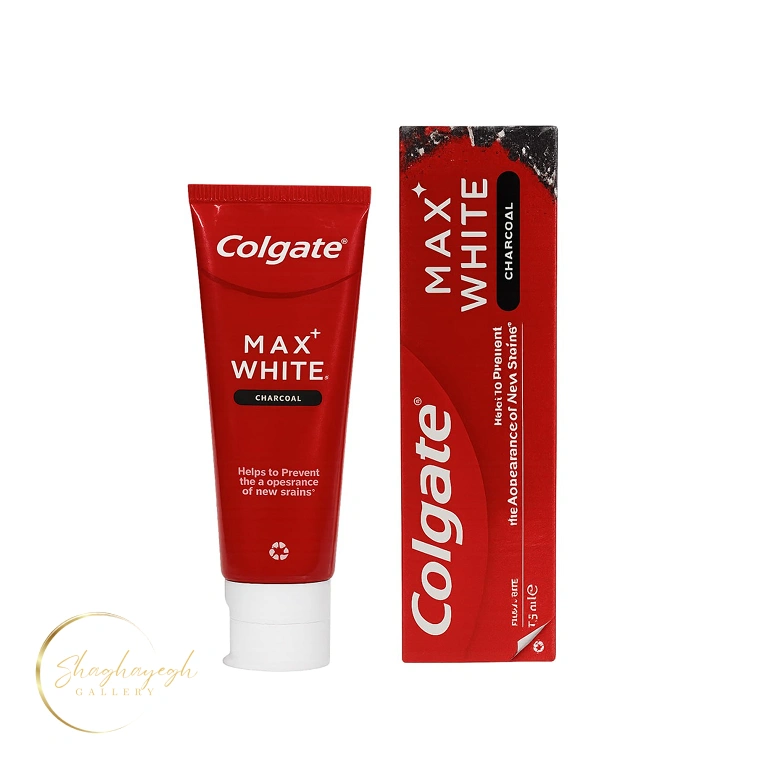 خمیر دندان سفیدکننده زغالی مکس وایت کلگیت 75 میل Colgate Max White Charcoal — تصویر ۲