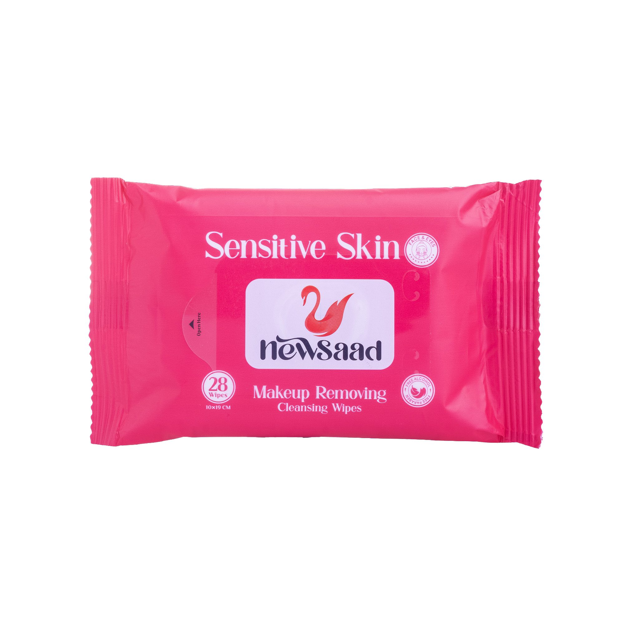 دستمال آرایش پاک کن مدل sensetiv بدون عطر 28 عددی نیوساد — تصویر ۲