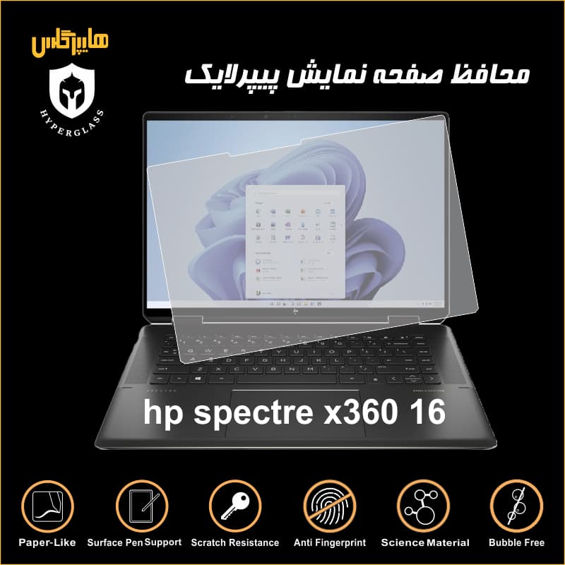 محافظ صفحه پیپرلایک لپتاپ اچ پی spectre x360 16 — تصویر ۳