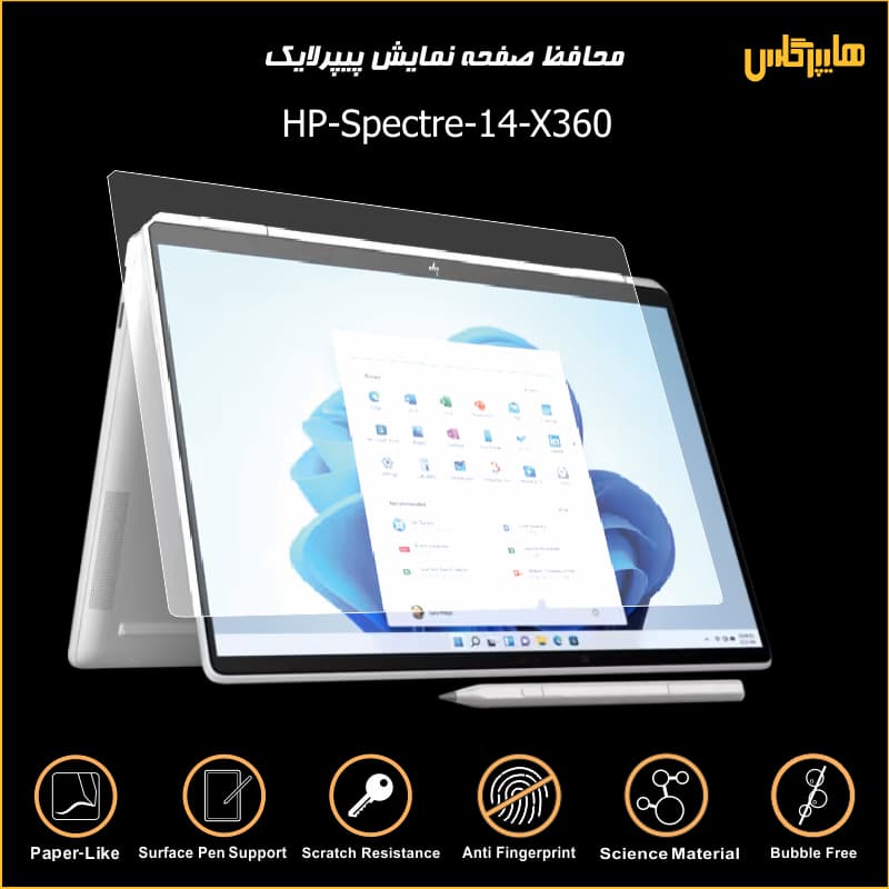 محافظ صفحه پیپرلایک لپتاپ اچ پی spectre x360 16 — تصویر ۶