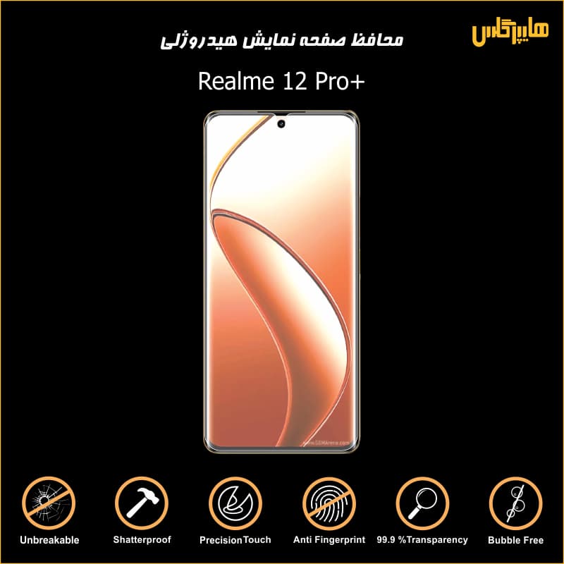 محافظ صفحه هیدروژلی ریلمی 12 پرو پلاس — تصویر ۳