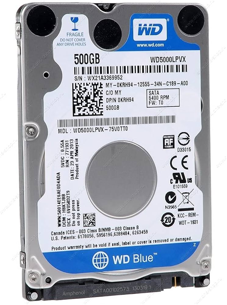 هارد دیسک اینترنال وسترن دیجیتال مدل WD5000LPVX ظرفیت ۵۰۰ گیگابایت اسلیم کارکرده — تصویر ۲