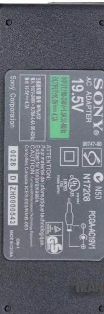 شارژر لپ تاپ 19.5 ولت 4.7 آمپر سونی مدل PCGA-AC19V1 — تصویر ۴