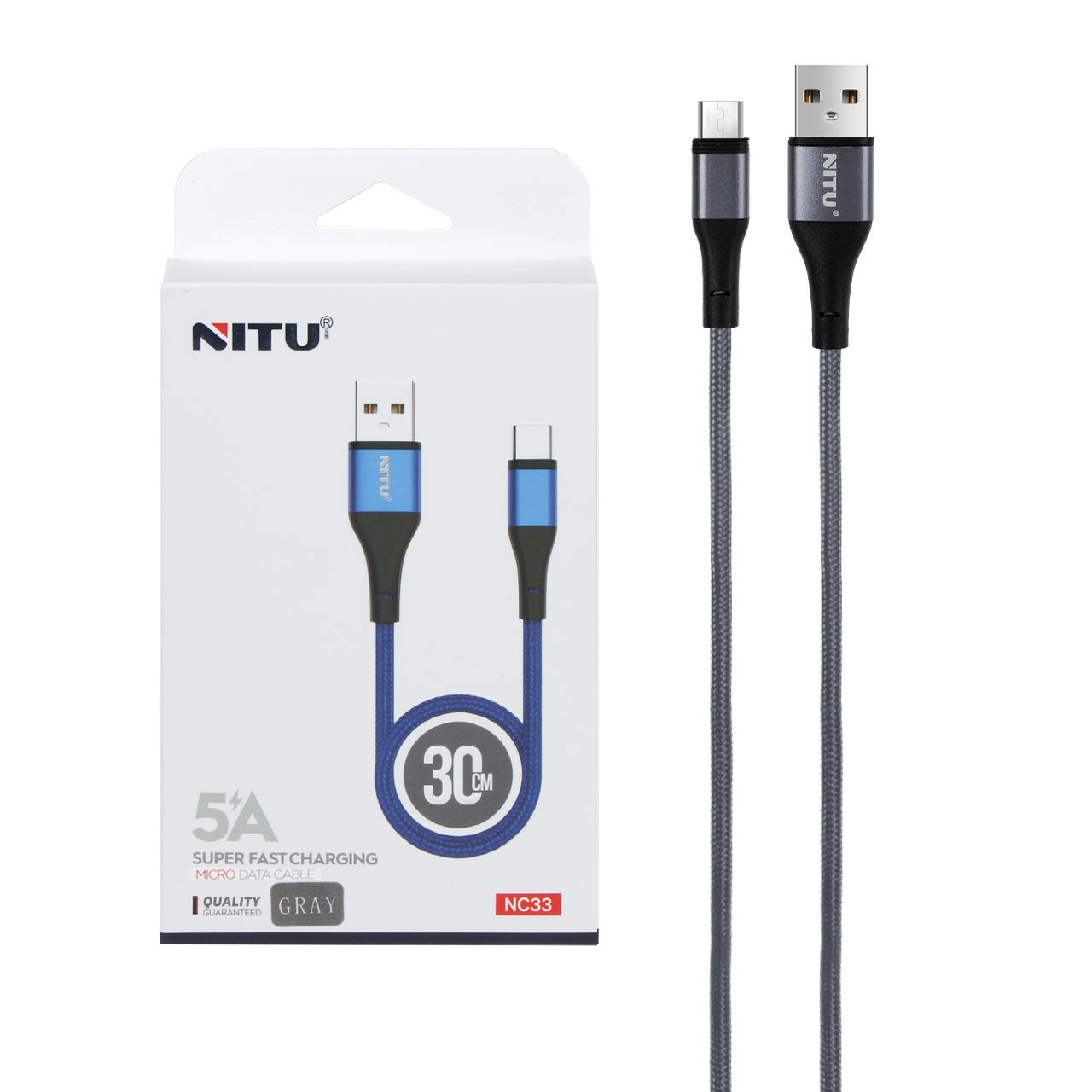کابل USB به Micro-usb نیتو مدل NC31 طول 30 سانتیمتر