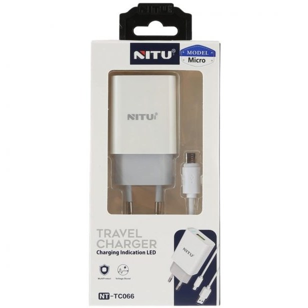 شارژر دیواری نیتو NITU NT-TC66 با کابل MicroUsb
