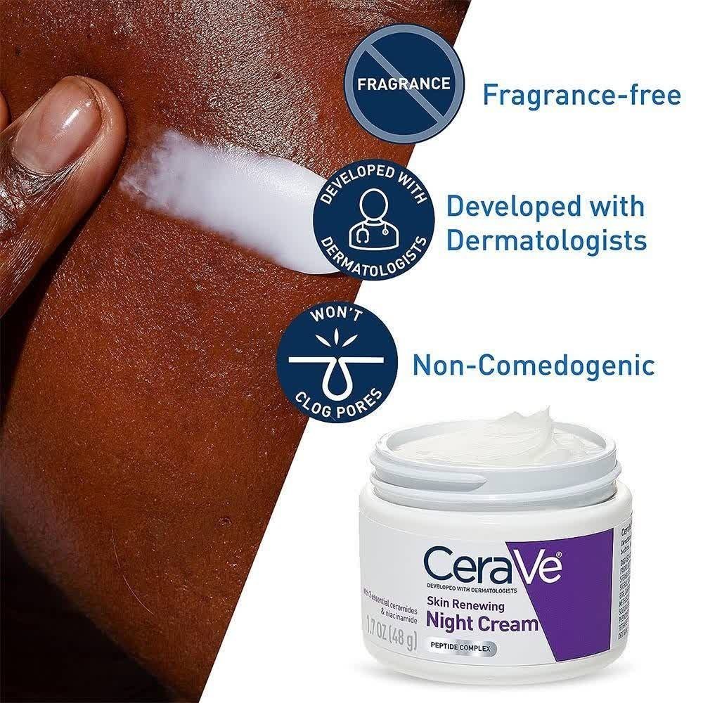 کرم شب ضد چروک سراوی مدل Skin Renewing کد 1468 — تصویر ۵