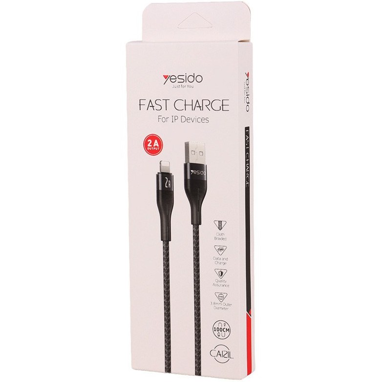 کابل آیفونی فست شارژ YESIDO CA121 2A 1m — تصویر ۵