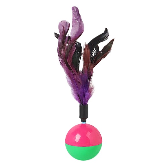 اسباب بازی توپ تعادلی پردار گربه Rolling Balance Feather Cat Toy Ball