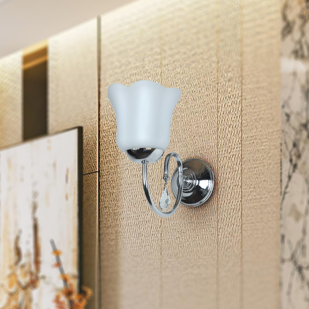 چراغ دیواری چشمه نور مدل A856/1WC-O کروم (کریستال دار) — تصویر ۳