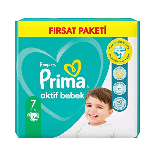 پوشک پریما سایز ۷ بسته ۳۴ عددی