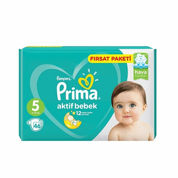 پوشک پریما سایز ۵ بسته ۴۶ عددی