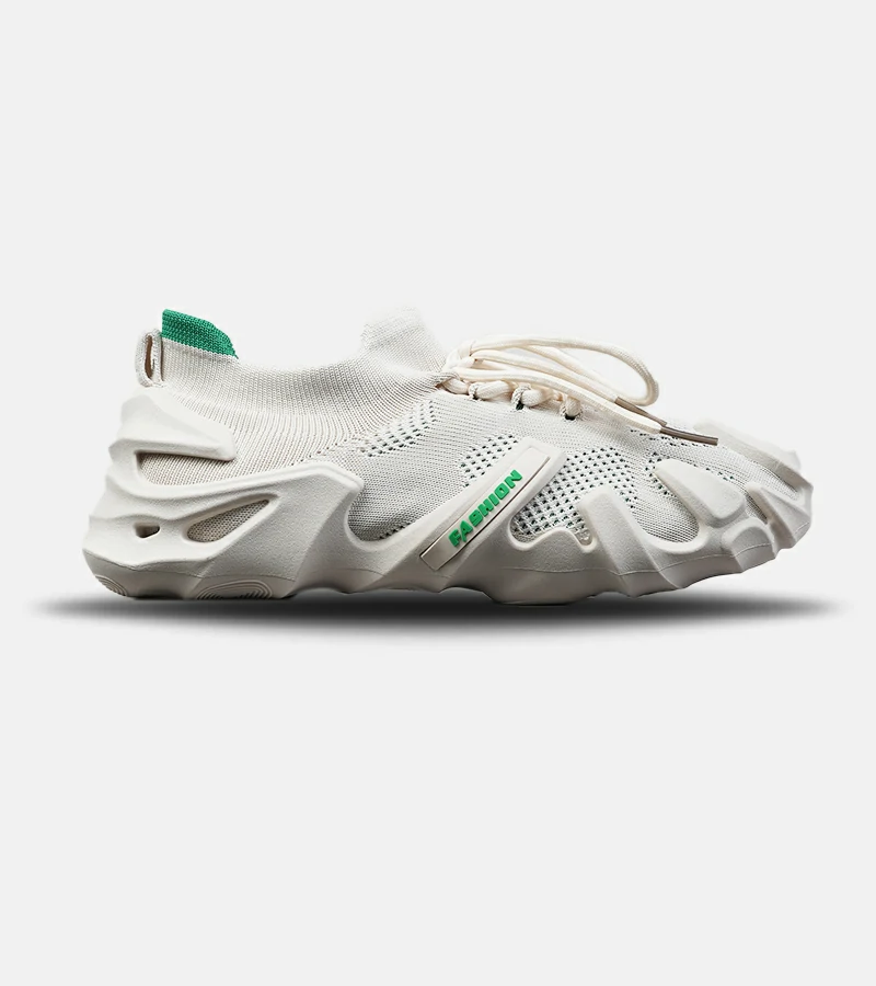 کفش کتانی مردانه سفید سبز BALENCIAGA مدل 9010