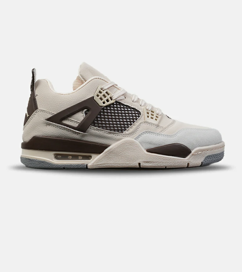 کتانی ساقدار بزرگ پا کرم قهوه ای Nike air jordan 4 مدل 8936