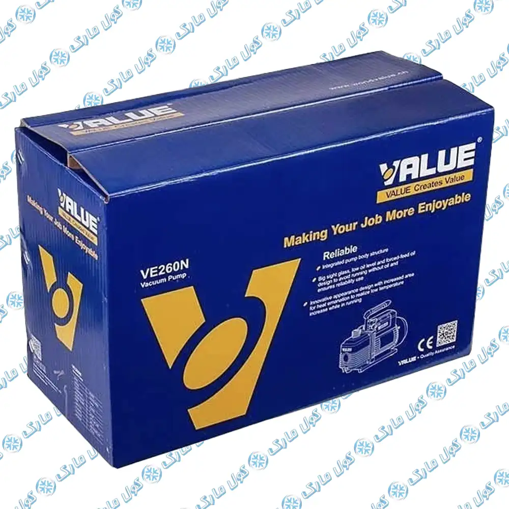 پمپ وکیوم دو مرحله‌ ای والو VALUE مدل VE260N با توان 3/4 اسب بخار — تصویر ۳