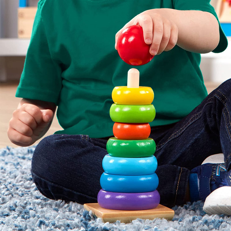 برج هوش چوبی بزرگ Rainbow stacker — تصویر ۴
