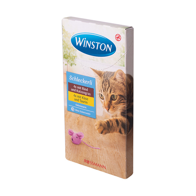 بستنی گربه برند وینستون Winston طعم گوشت گاو و پنیر بسته 8 عددی