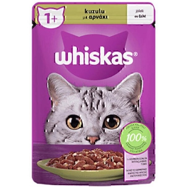 پوچ گربه ویسکاس Whiskas با طعم گوشت بره وزن 85 گرم — تصویر ۲