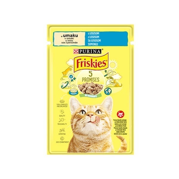 پوچ گربه فریسکیز Friskies با طعم ماهی وزن 85 گرم