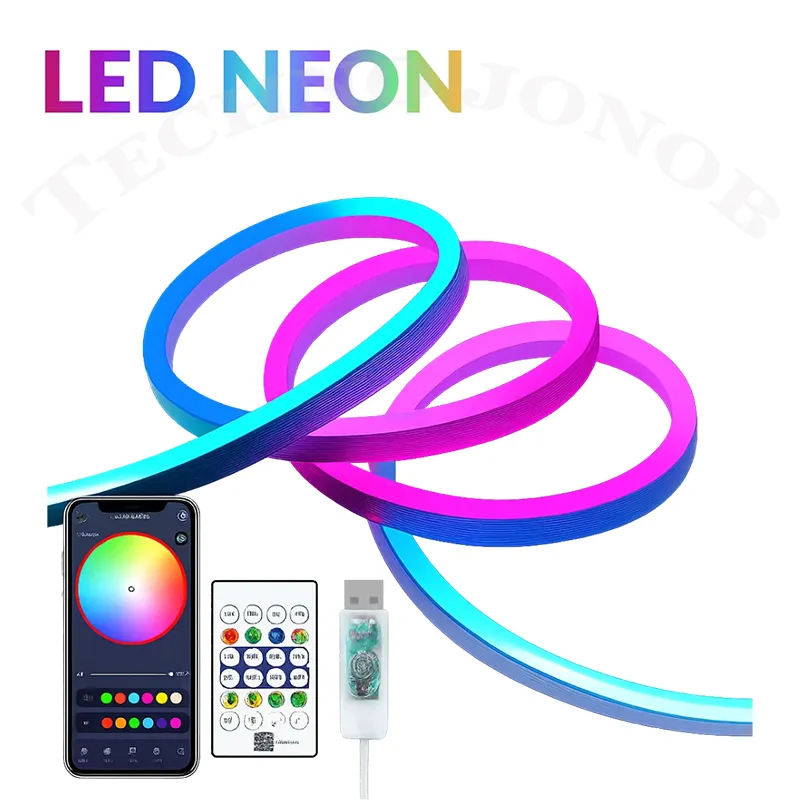 ریسه نئون فلکسی هوشمند ۵ متری RGB-IC مدل USB موزیکال – همراه با کنترل — تصویر ۶