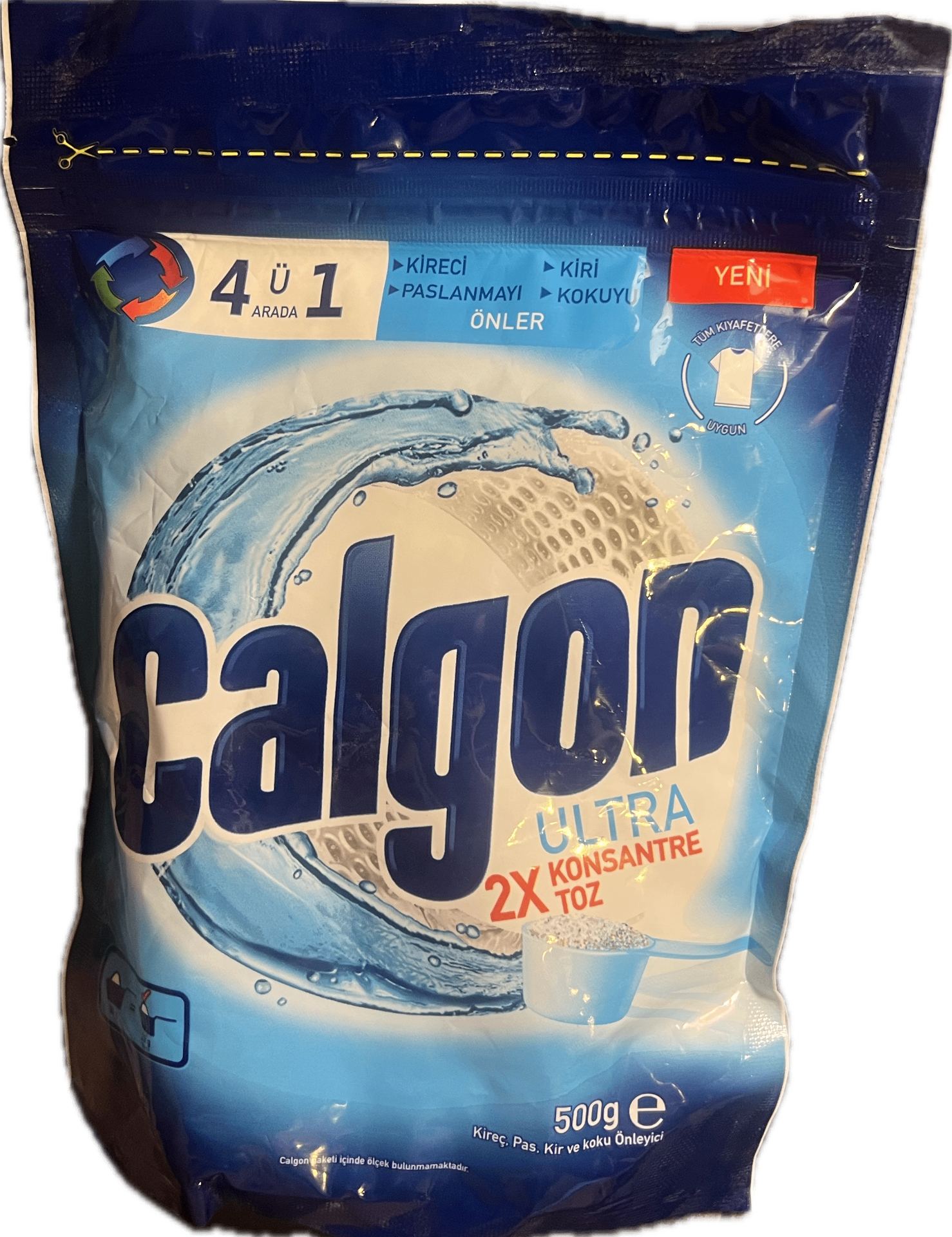 پودر جرمگیر ماشین لباسشویی مدل 4×1 کالگون وزن 500 گرم