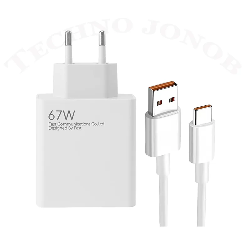 آداپتور شارژر ۶۷ وات شیائومی مدل MDY-12-EH به همراه کابل ۶ آمپر ثانیه‌شمار دار — تصویر ۲