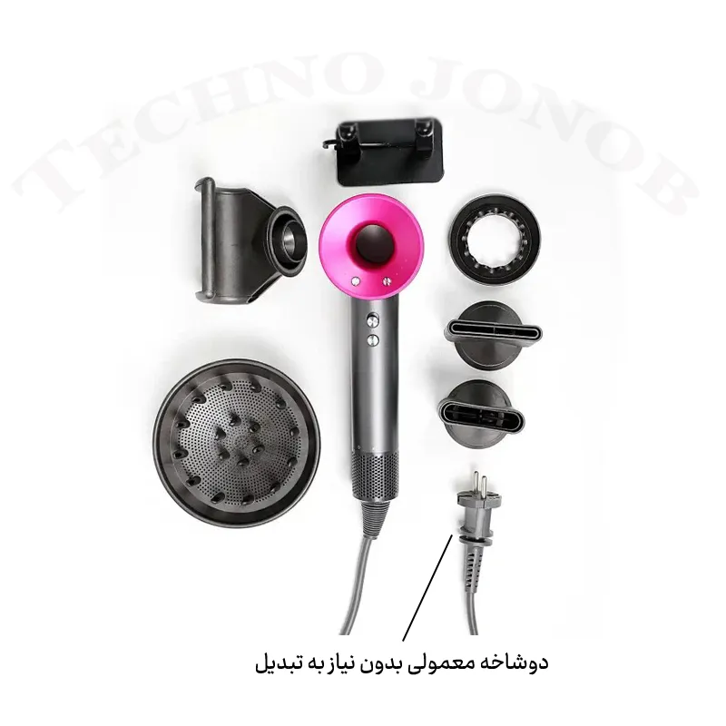 سشوار حرفه‌ای طرح دایسون مدل Advanced Hair Dryer (نسخه های‌کپی درجه یک با اتصالات مگنتی ۳۶۰ درجه) — تصویر ۴