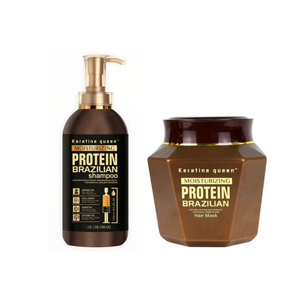 ست شامپو و ماسک مو کراتین کوئین مدل PROTEIN BRAZILIAN — تصویر ۲