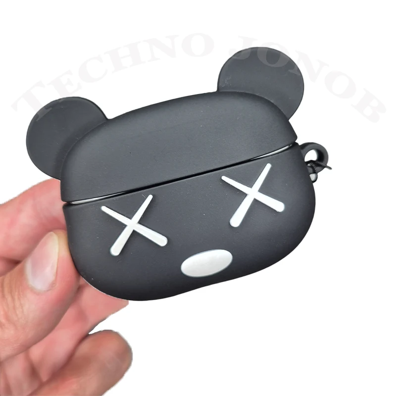 کاور فانتزی ایرپاد پرو طرح خرس مشکی (bear brick) سیلیکونی اورجینال — تصویر ۳