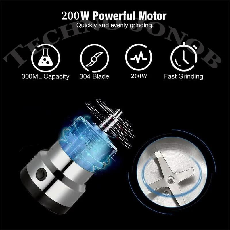 آسیاب برقی کوچک 300 وات مدل نیما Electric Grinder-8300 | مناسب قهوه ،ادویه جات — تصویر ۸
