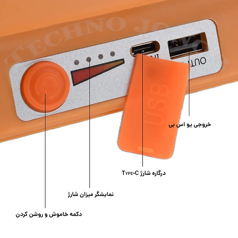 پروژکتور اضطراری شارژی 1000 وات سولار (پنل خورشیدی ) + پاوربانک — تصویر ۴