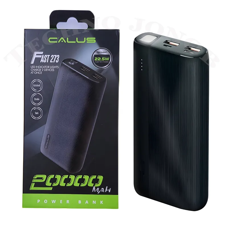 پاوربانک کالوس مدل Fast 273 ظرفیت 20000 میلیآمپر | فست شارژ 22.5 وات با چراغ قوه و PD — تصویر ۳