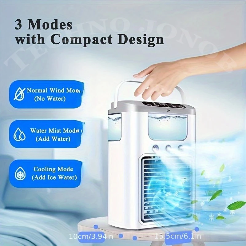 کولر مه پاش رومیزی شارژی مدل (Air Cooler Fan) K918 — تصویر ۶