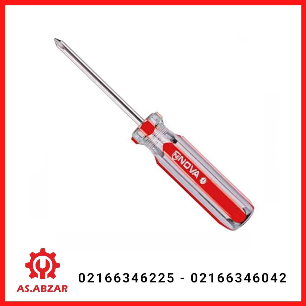 پیچ گوشتی دسته کریستالی چهارسو سایز 150*3 نووا مدل NTS-1115 — تصویر ۲