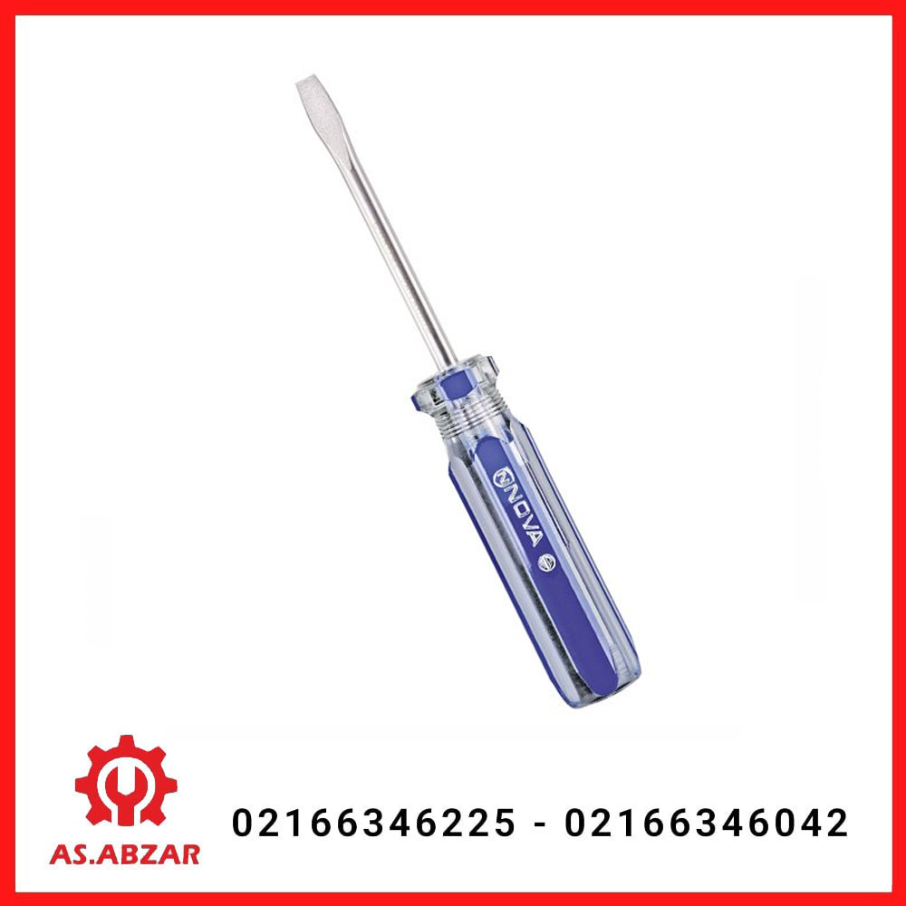 پیچ گوشتی دسته کریستالی دوسو سایز 75*3 نووا مدل NTS-1110 — تصویر ۲