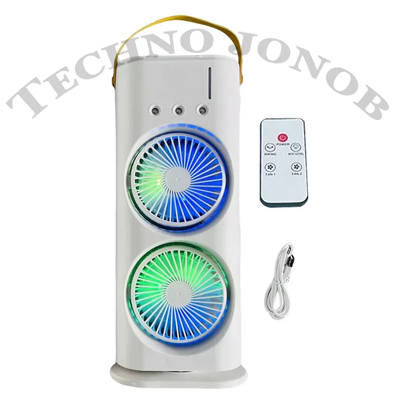 پنکه مه پاش رومیزی شارژی دوقلو مدل Double-ended Spray Fan — تصویر ۳