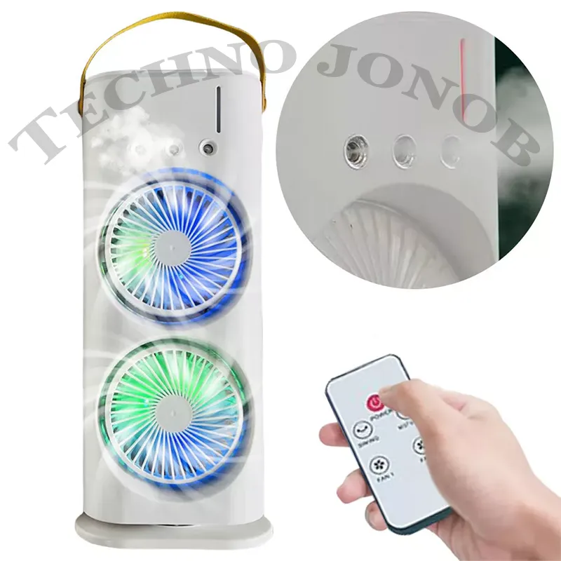 پنکه مه پاش رومیزی شارژی دوقلو مدل Double-ended Spray Fan — تصویر ۸
