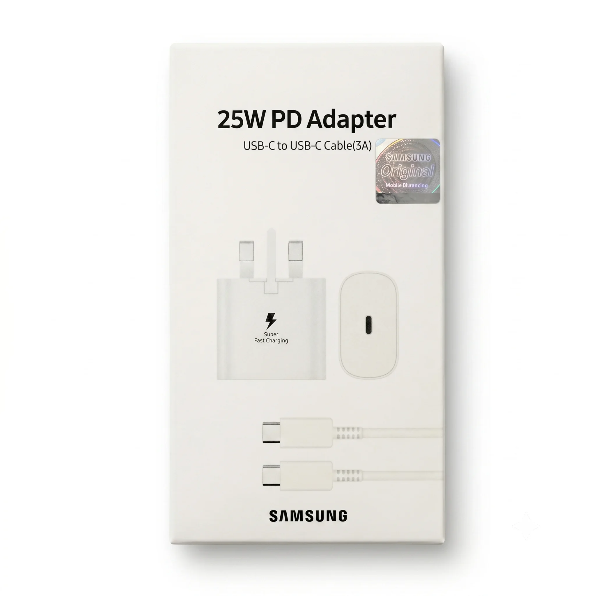 شارژر دیواری ۲۵ وات سامسونگ به همراه کابل USB-C