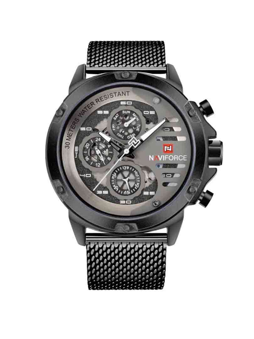 ساعت مچی عقربه ای مردانه نیوی فورس NAVIFORCE 9110 s B/W/B