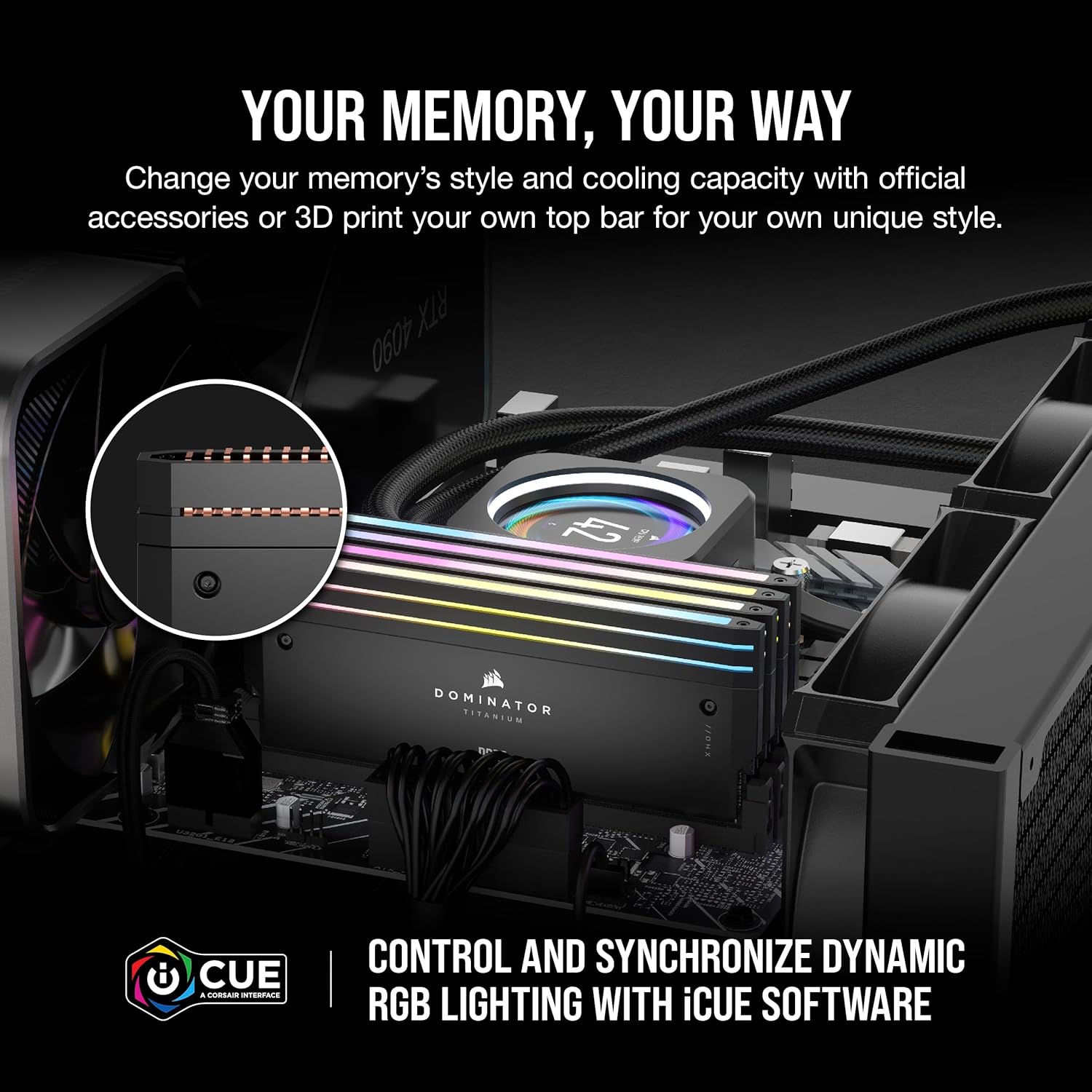 رم 96 گیگابایت 6600 مگاهرتز DOMINATOR TITANIUM RGB CL32 DDR5 کورسیر — تصویر ۶