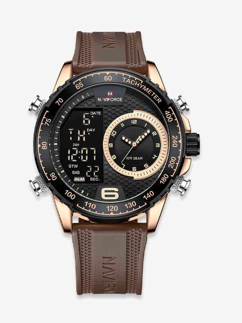 ساعت مچی دوزمانه مردانه نیوی فورس Naviforce 9199 RG/BK/CE