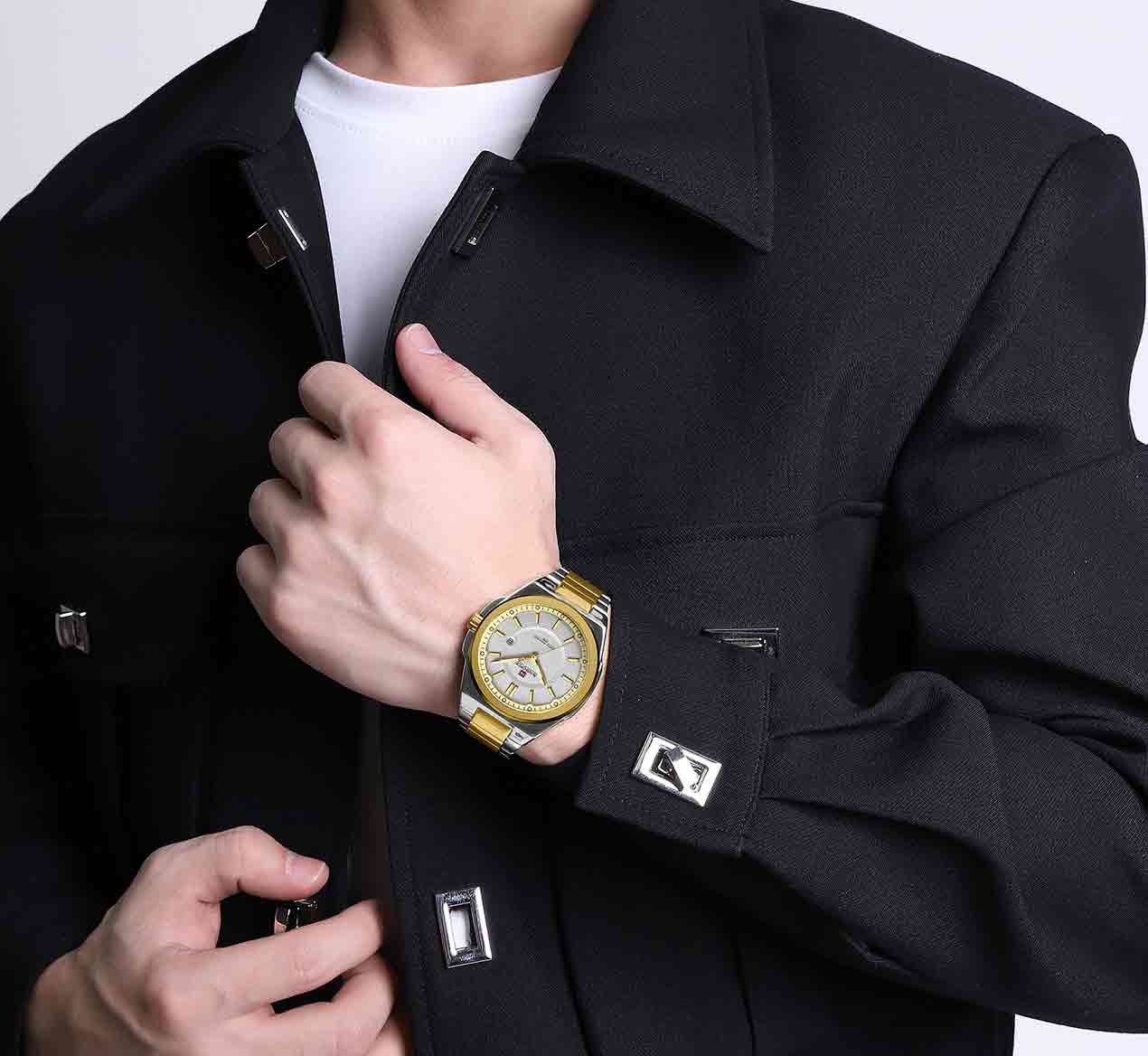 ساعت مچی عقربه ای مردانه نیوی فورس Naviforce 9212 G/W — تصویر ۳