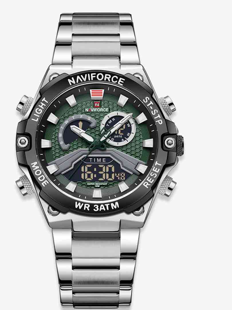 ساعت مچی دوزمانه مردانه نیوی فورس Naviforce NF 9207 S/B/GN