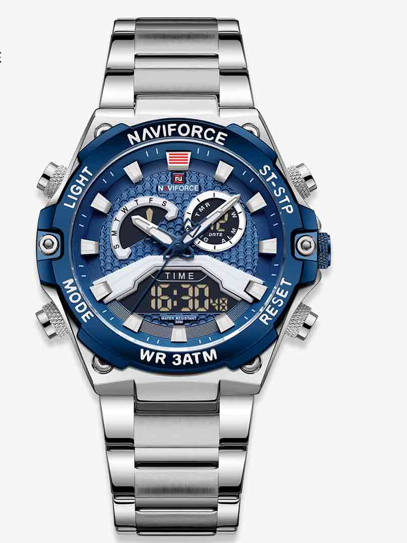 ساعت مچی دوزمانه مردانه نیوی فورس Naviforce NF 9207 S/BE/BE