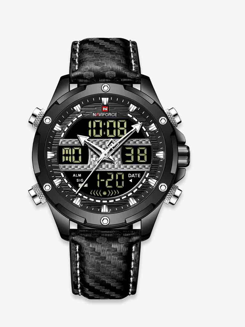 ساعت مچی دوزمانه مردانه نیوی فورس Naviforce 9194 NF B/W/B